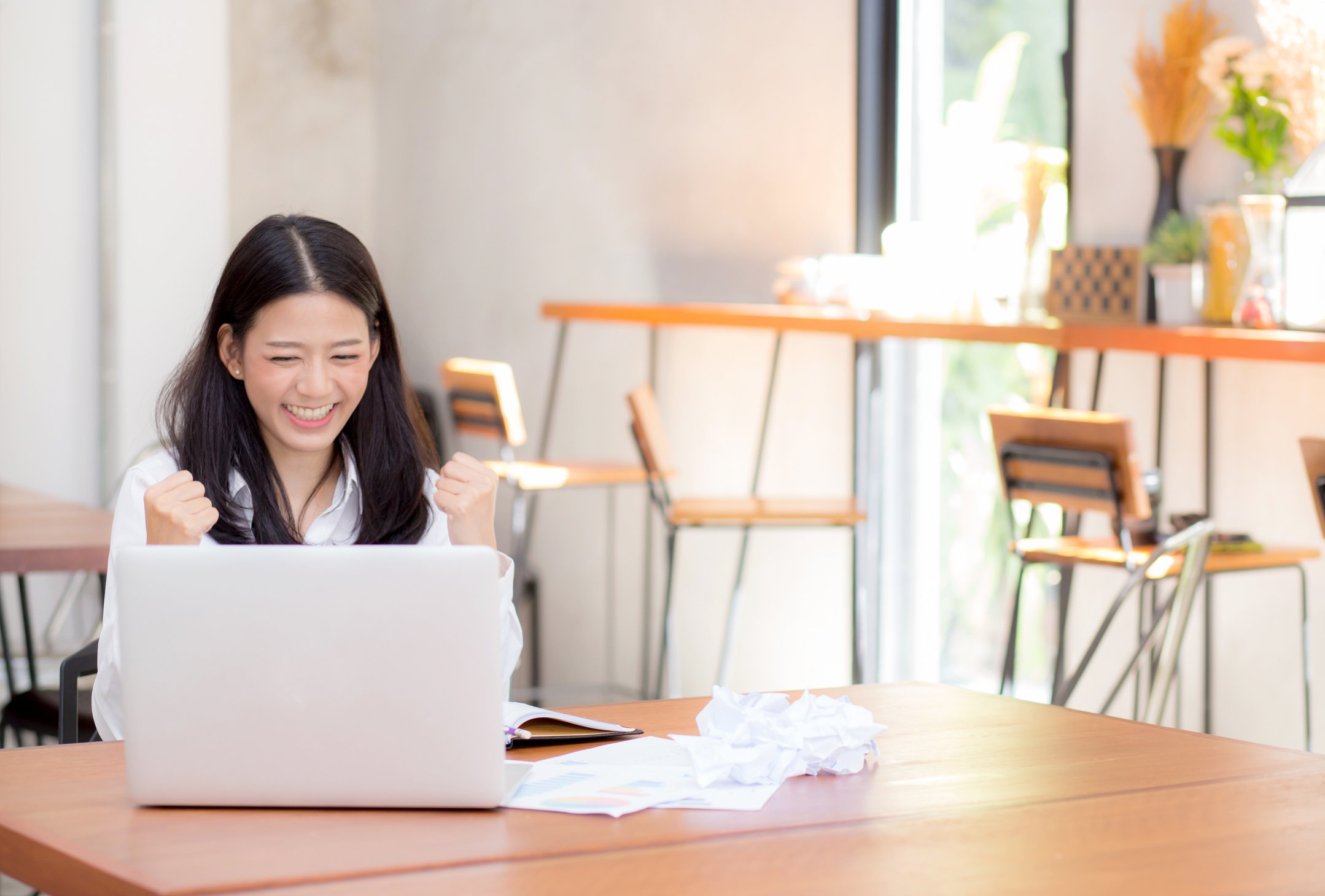 Woman Working on Her Laptop  